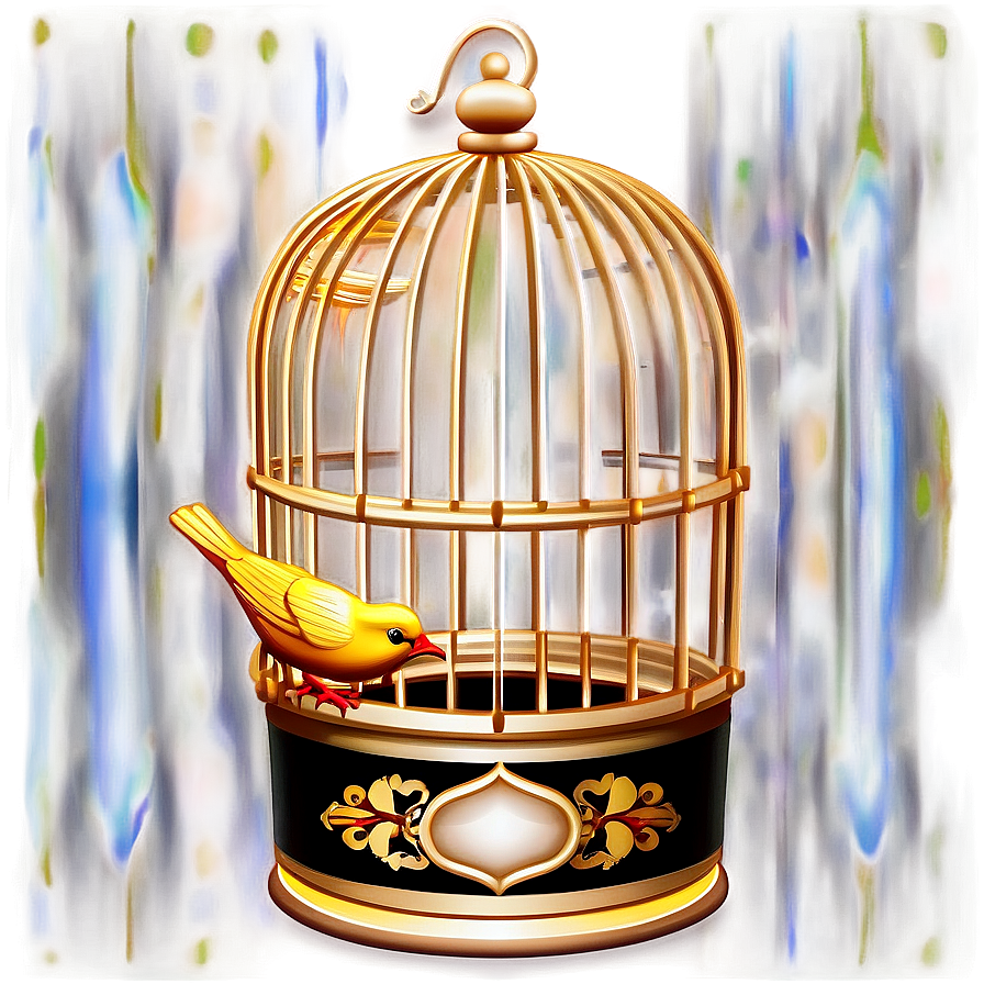 Decorative Bird Cage Clipart Png 06122024 PNG image