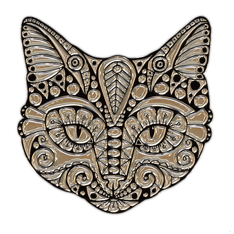 Decorative Cat Mask Artwork PNG image