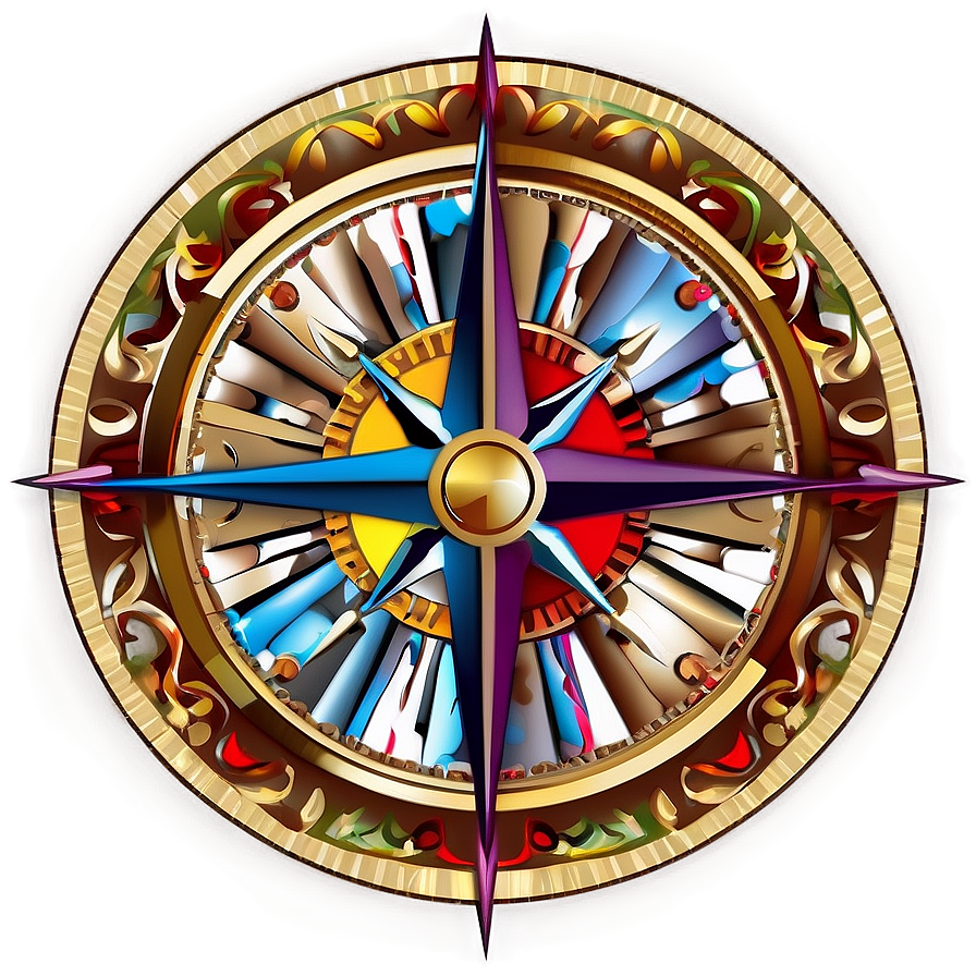Decorative Compass Rose Art Png Wvn PNG image