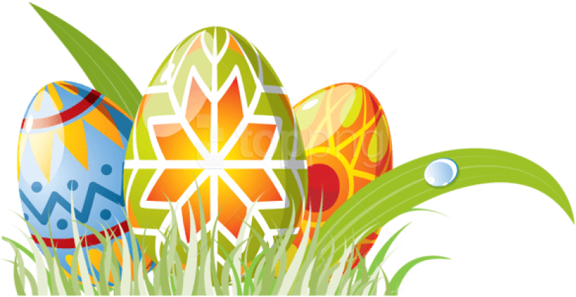 Decorative Easter Eggsin Grass PNG image