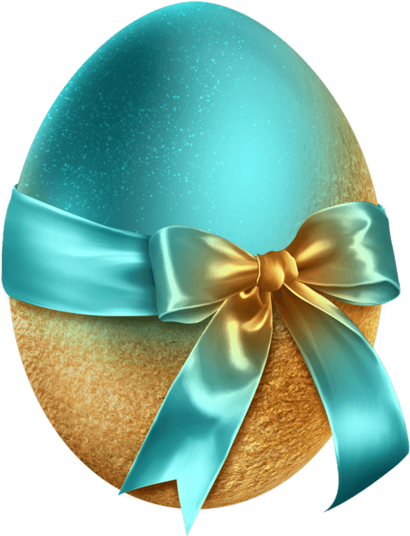 Decorative Easter Eggwith Bow PNG image