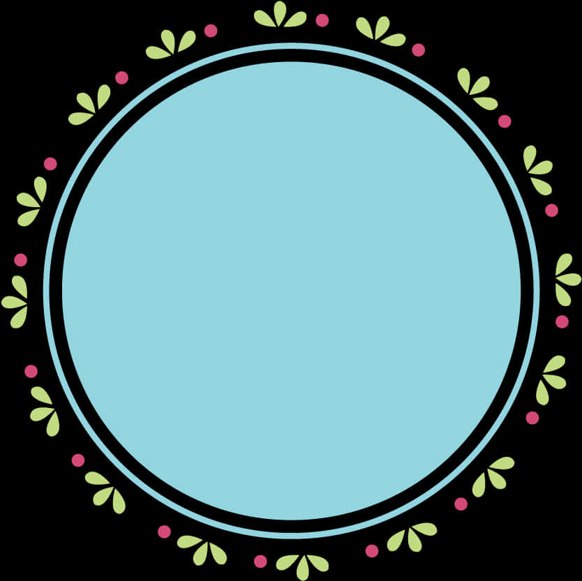 Decorative Floral Circle Frame Vector PNG image