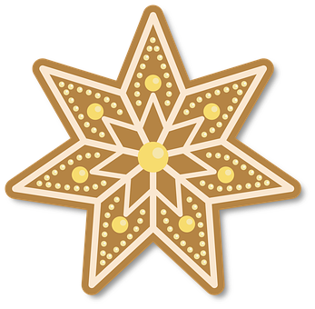 Decorative Gingerbread Star Cookie PNG image