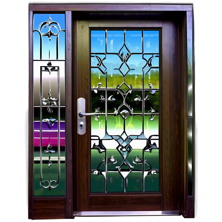 Decorative Glass Door Png Aol PNG image