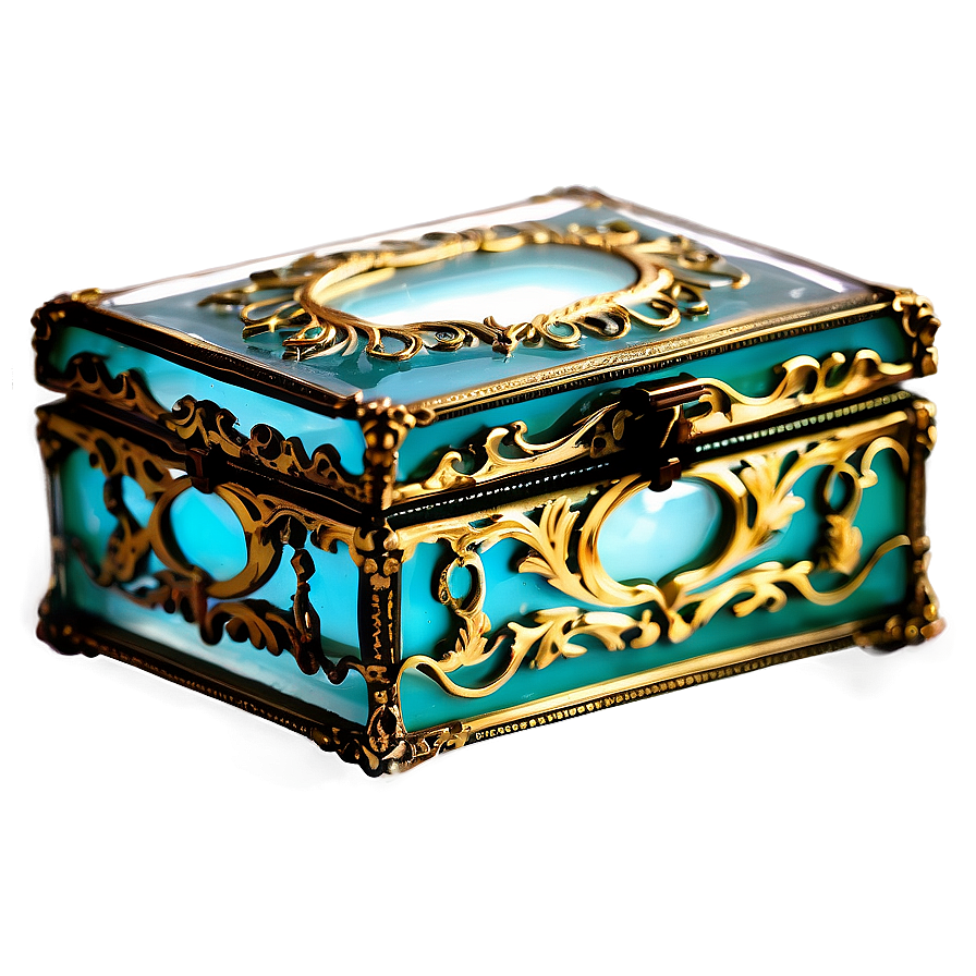 Decorative Glass Keepsake Box Png 06282024 PNG image