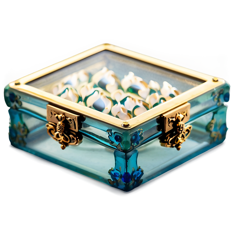 Decorative Glass Keepsake Box Png Mtq16 PNG image