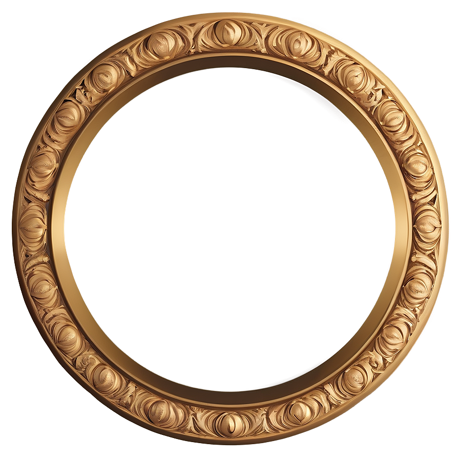 Decorative Gold Circle Frame Png 06262024 PNG image