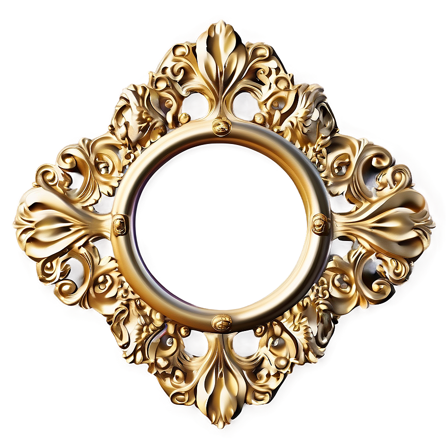 Decorative Gold Circle Frame Png 36 PNG image