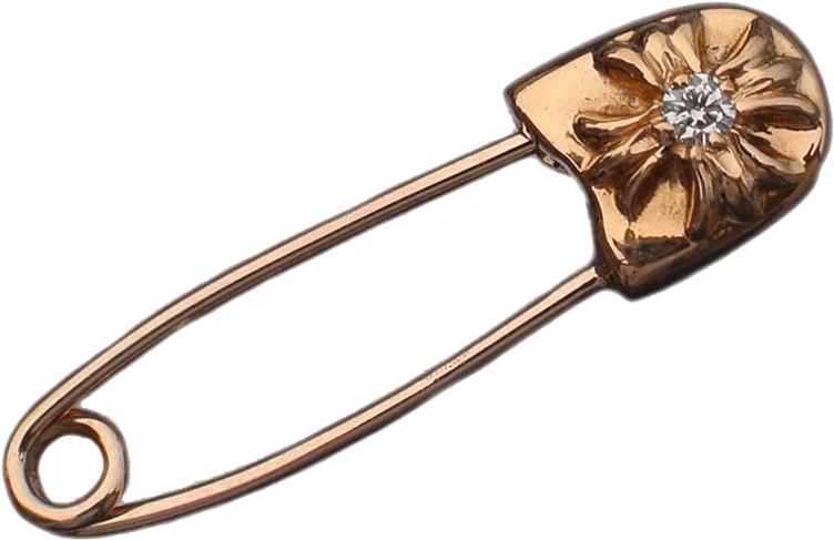 Decorative Golden Safety Pin PNG image