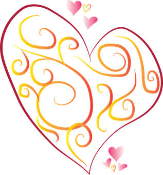 Decorative Heart Artwork PNG image