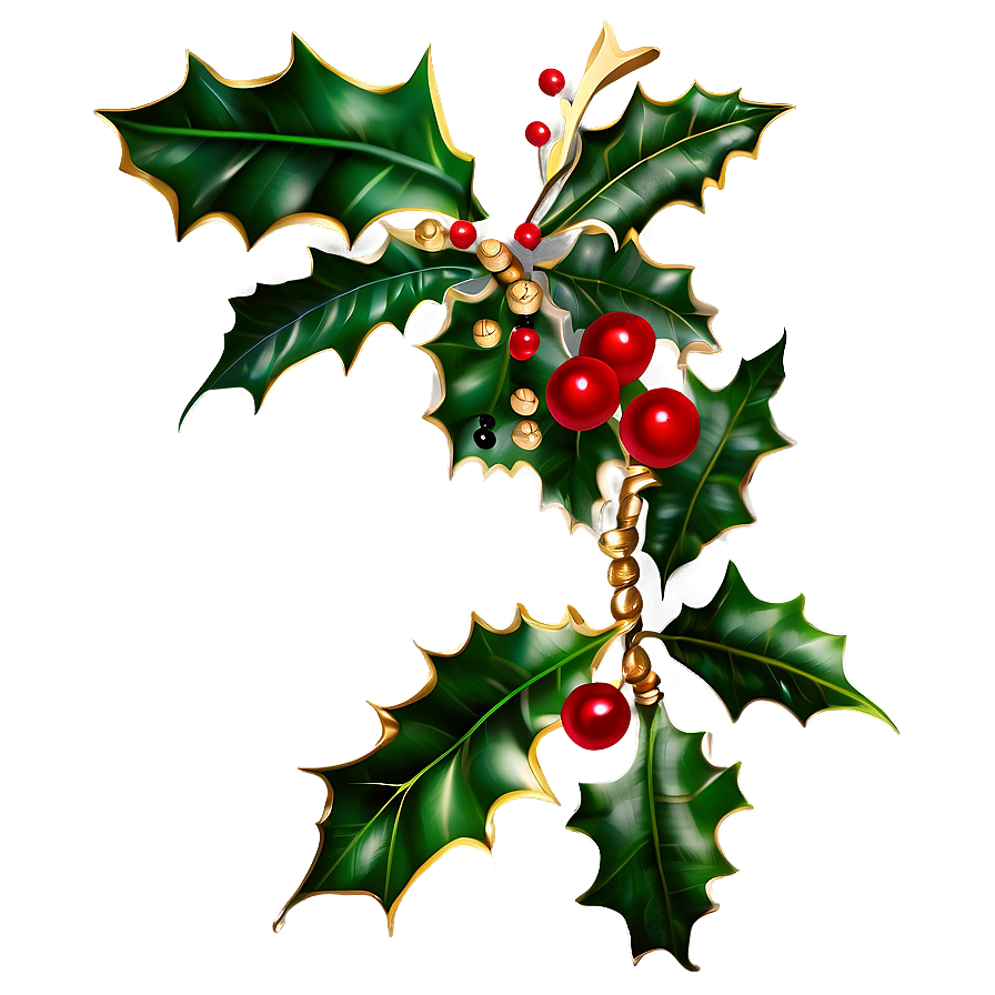 Decorative Holly Png 05252024 PNG image