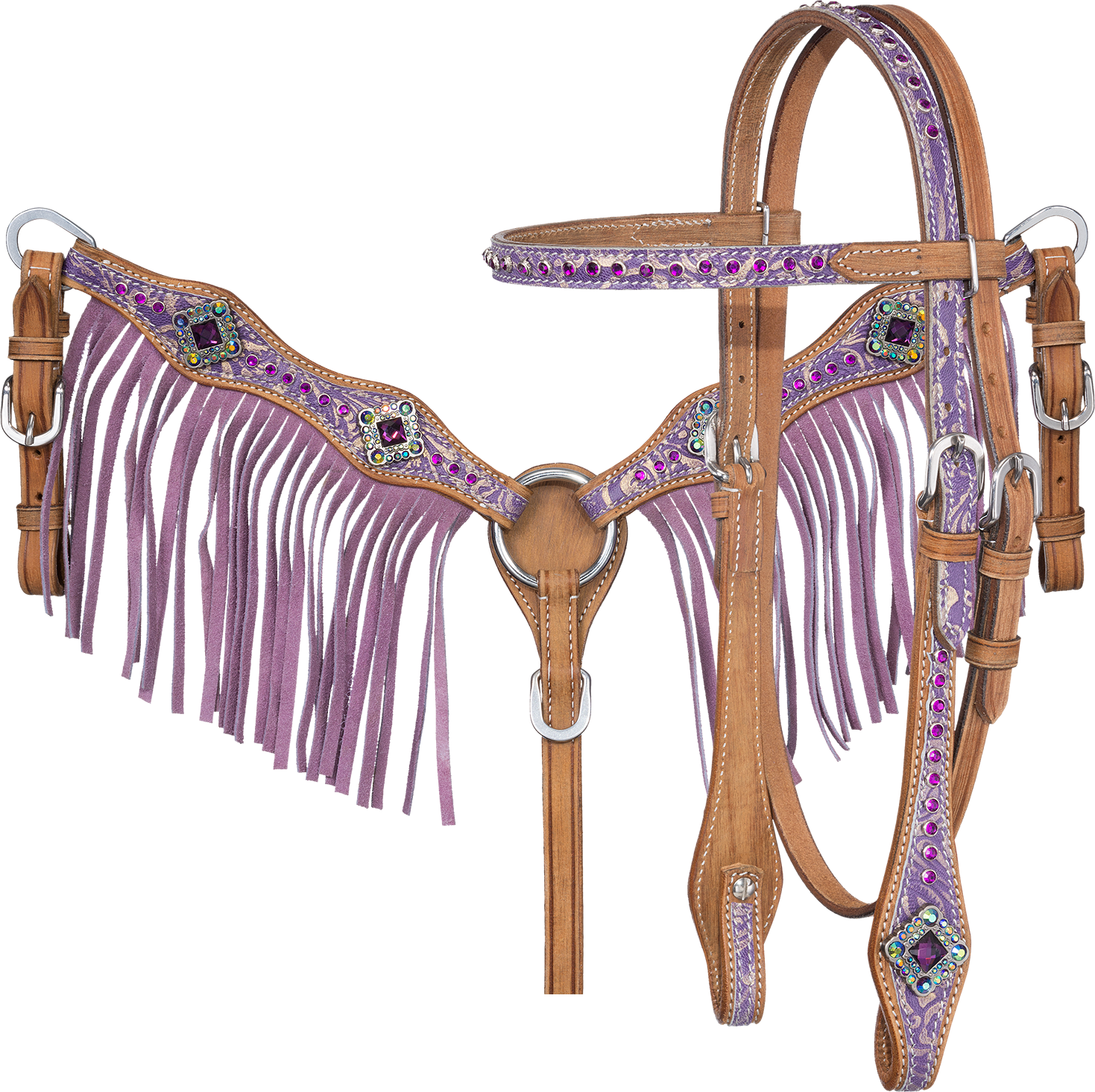 Decorative Horse Bridlewith Fringeand Gems PNG image