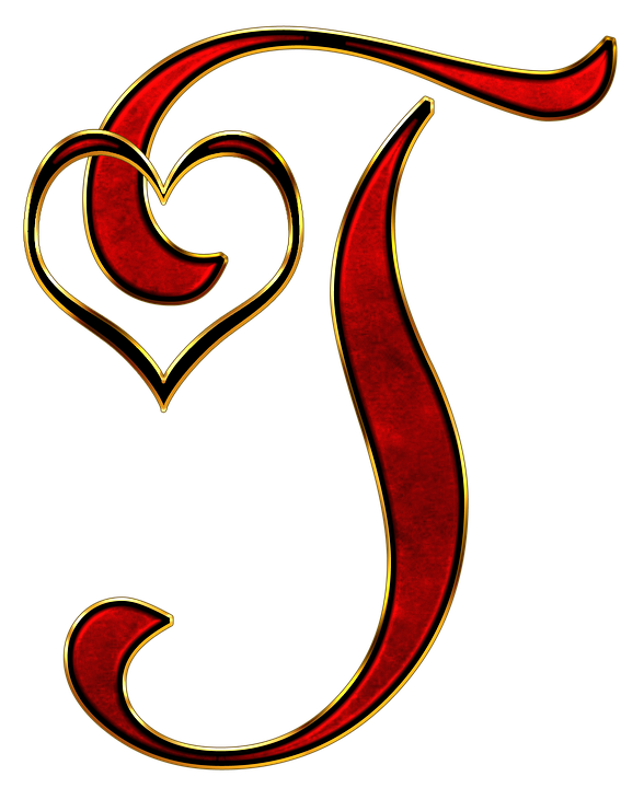 Decorative Letter Jwith Heart PNG image