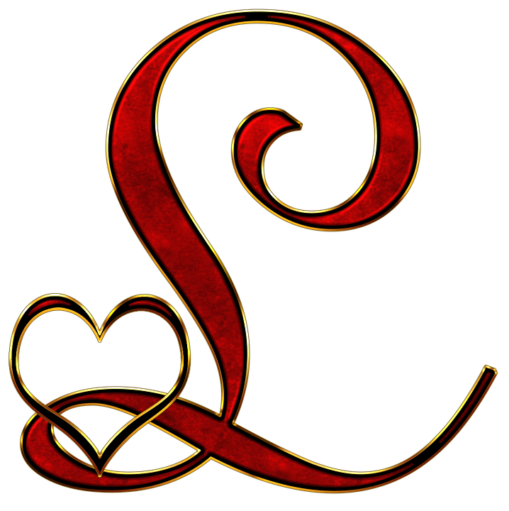 Decorative Letter Lwith Heart PNG image