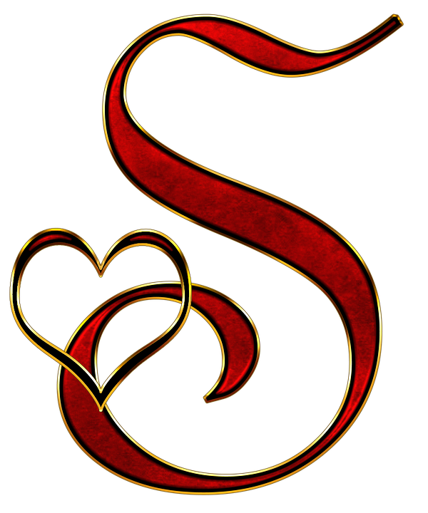 Decorative Letter Swith Heart PNG image
