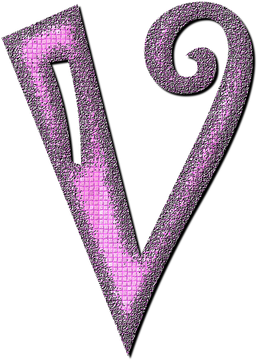 Decorative Purple Letter V PNG image