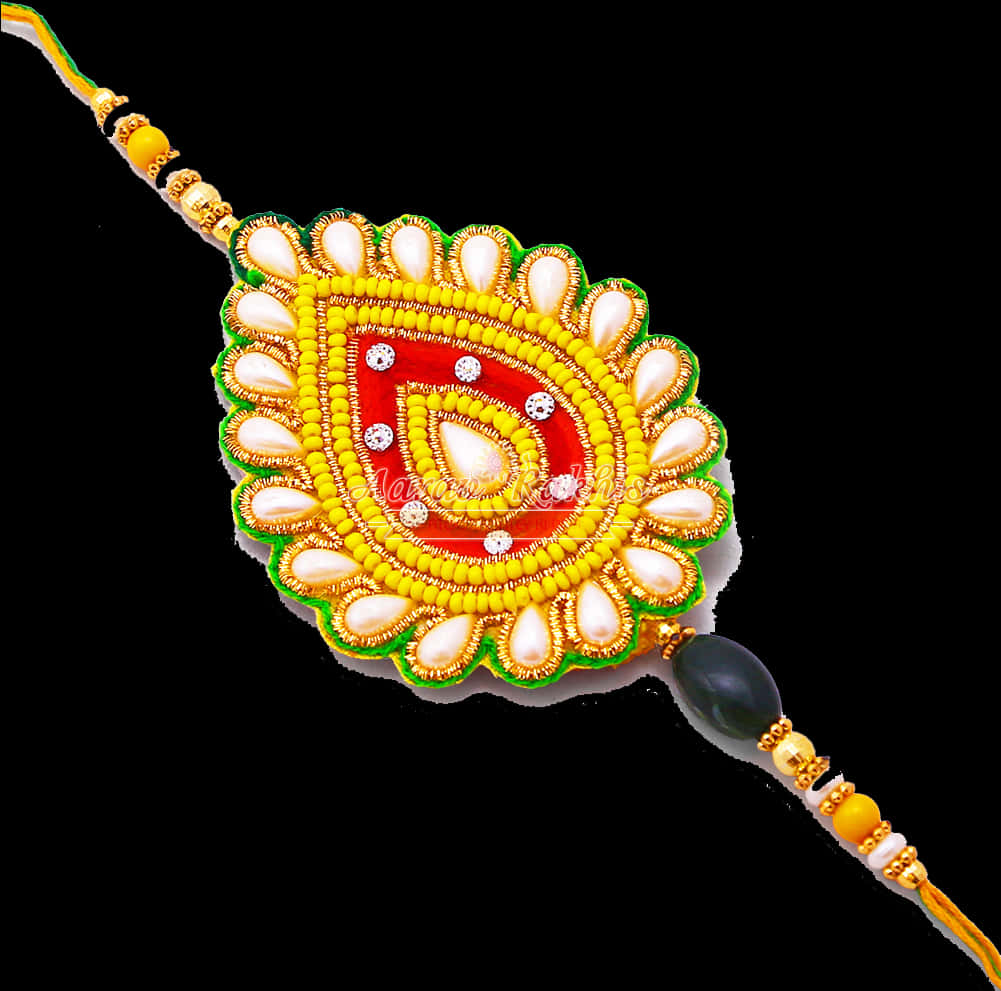 Decorative Rakhi Bracelet Design PNG image