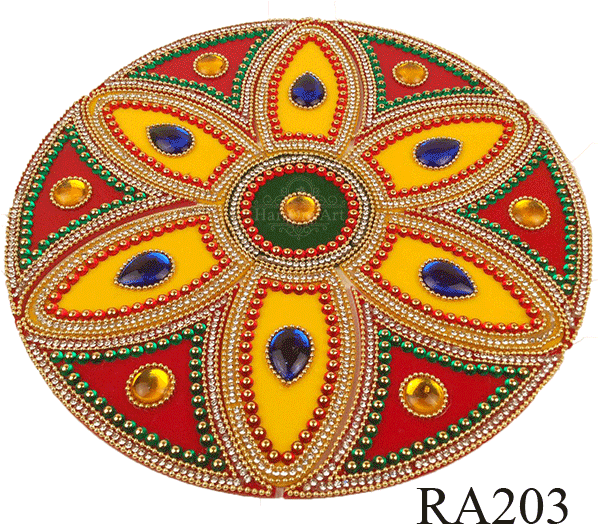 Decorative Rangoli Designwith Beadsand Stones PNG image