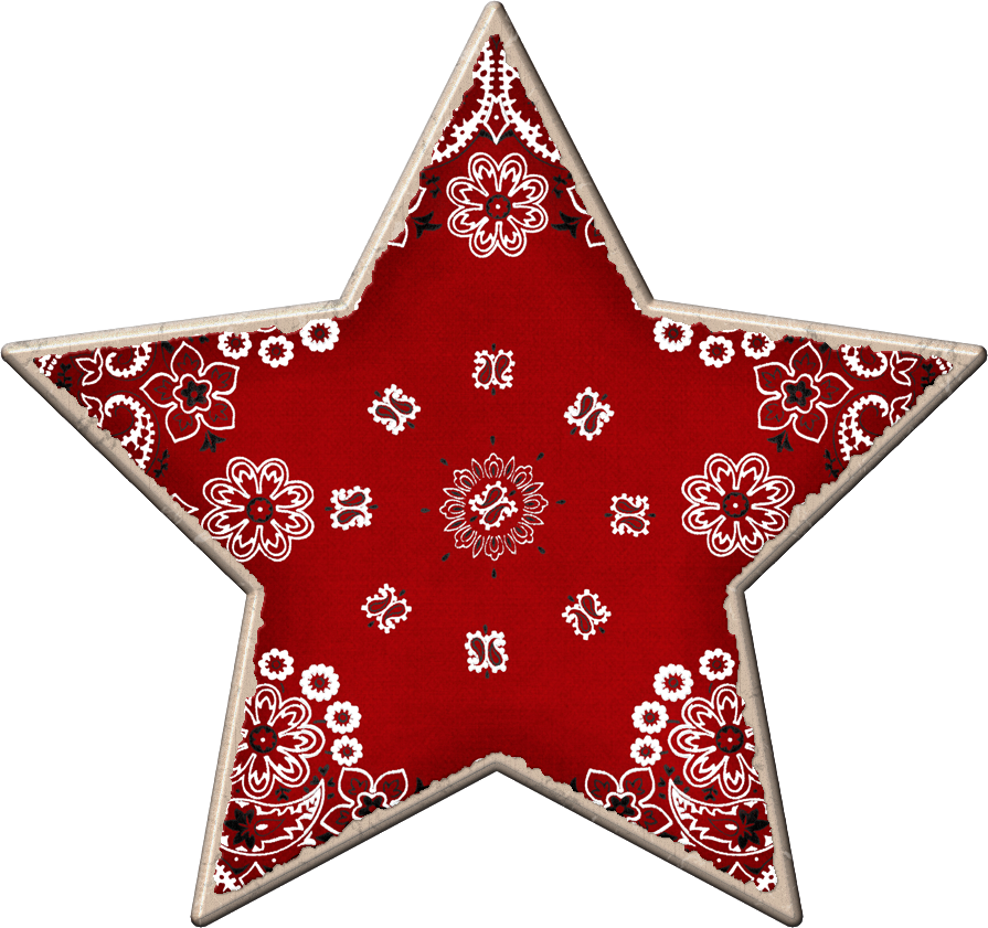 Decorative Red Floral Star Pattern PNG image