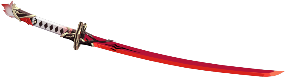 Decorative Red Katana Sword PNG image