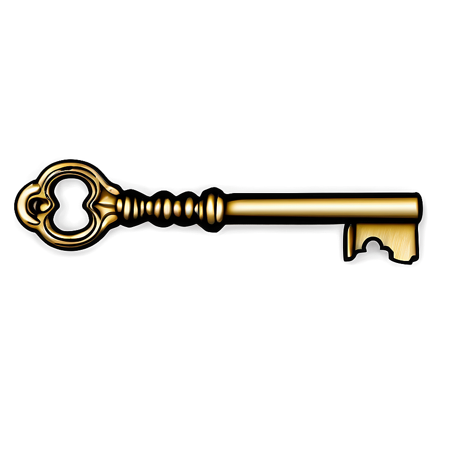 Decorative Skeleton Key Outline Png Pwo78 PNG image