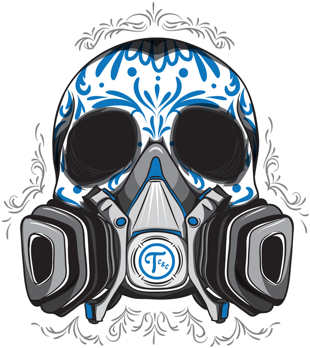 Decorative Skull Gas Mask Art PNG image