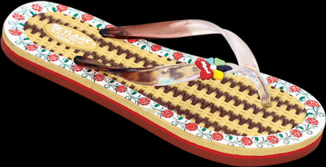 Decorative Women Flip Flop Sandal PNG image