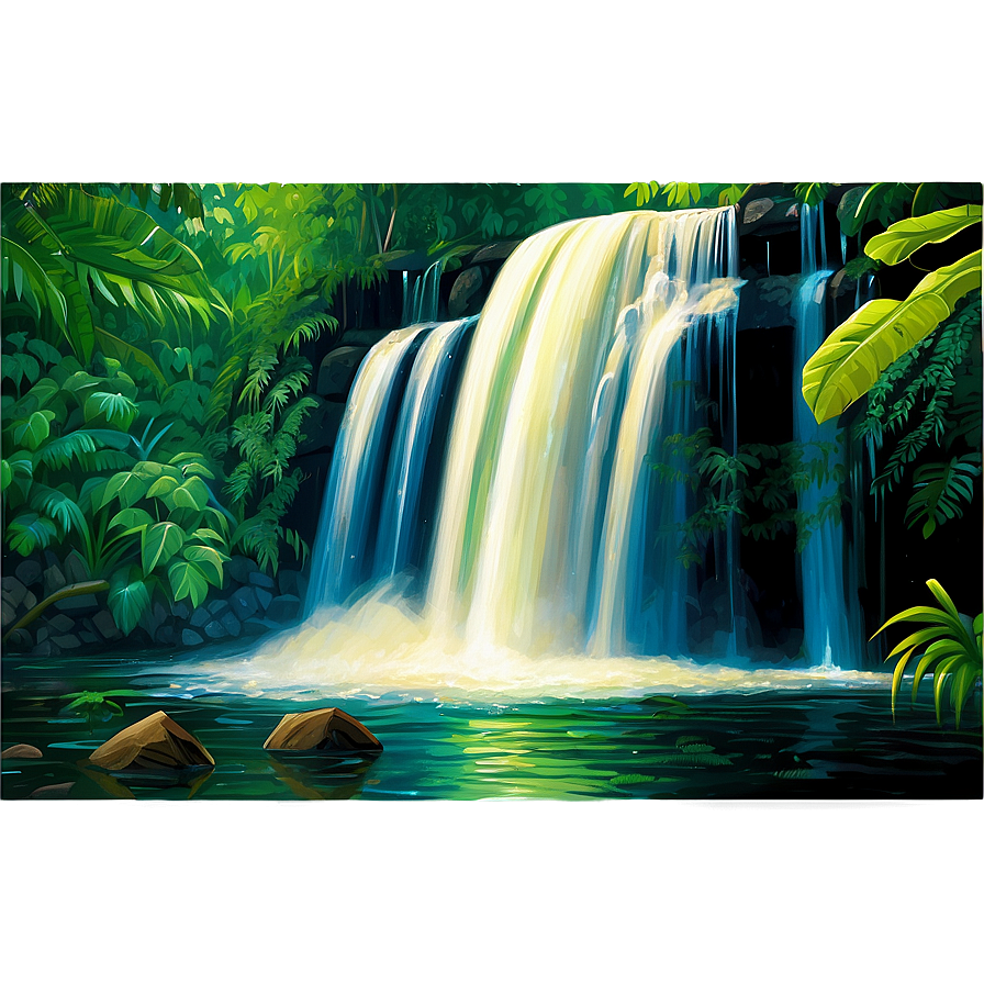 Deep Forest Waterfall Png Cfn62 PNG image