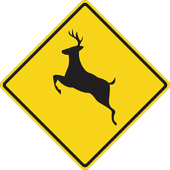 Deer Crossing Road Sign PNG image