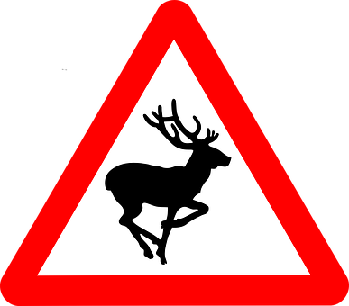 Deer Crossing Sign PNG image