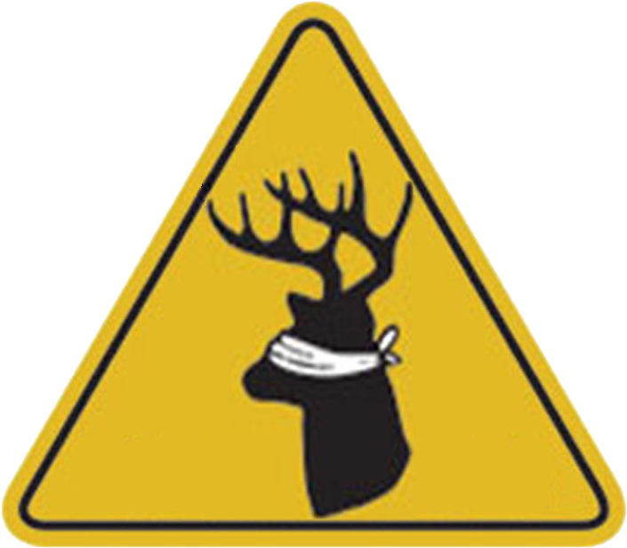 Deer Crossing Sign Blindfolded PNG image