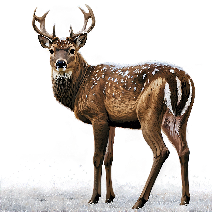 Deer In Snowfall Png 41 PNG image