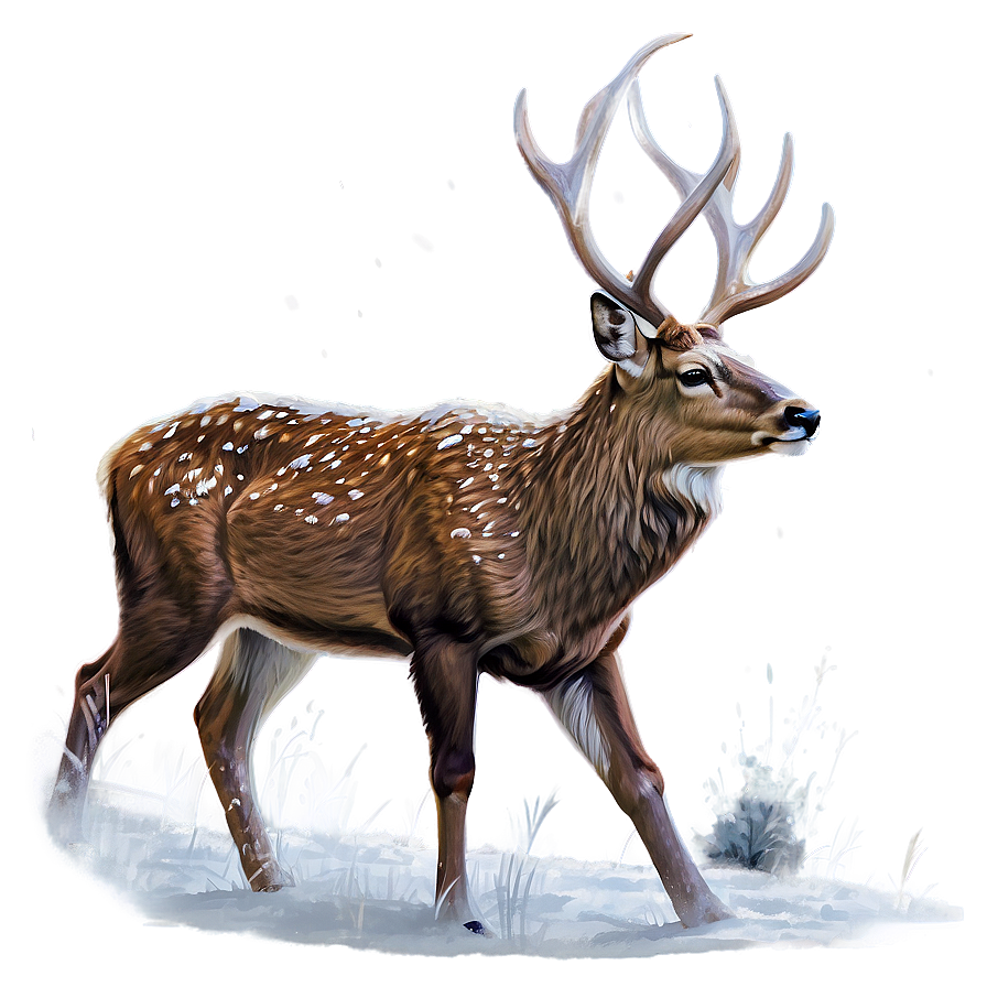 Deer In Snowfall Png Wes PNG image