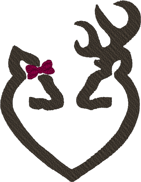 Deer Silhouette Heart Shape PNG image