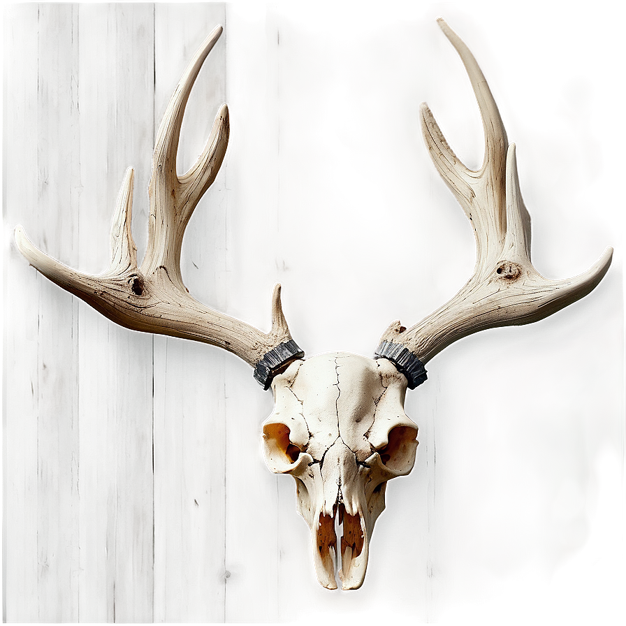 Deer Skull On Wood Texture Png 06132024 PNG image