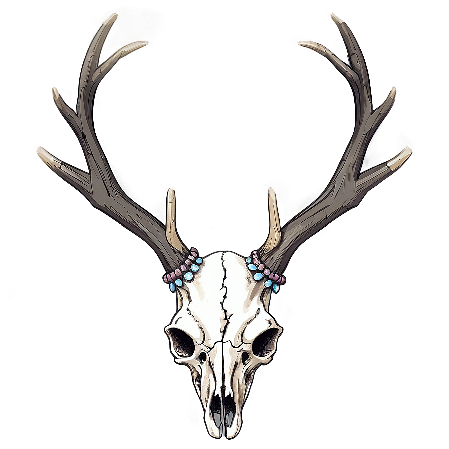 Deer Skull With Nature Elements Png 54 PNG image