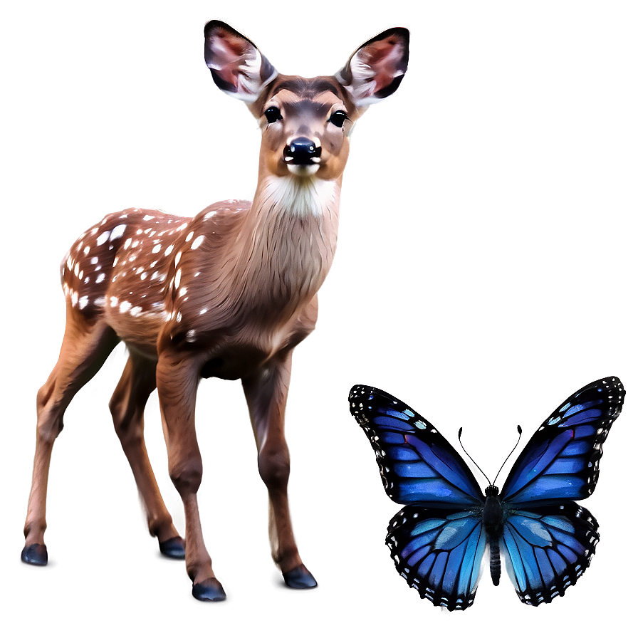 Deer With Butterfly Png 05062024 PNG image