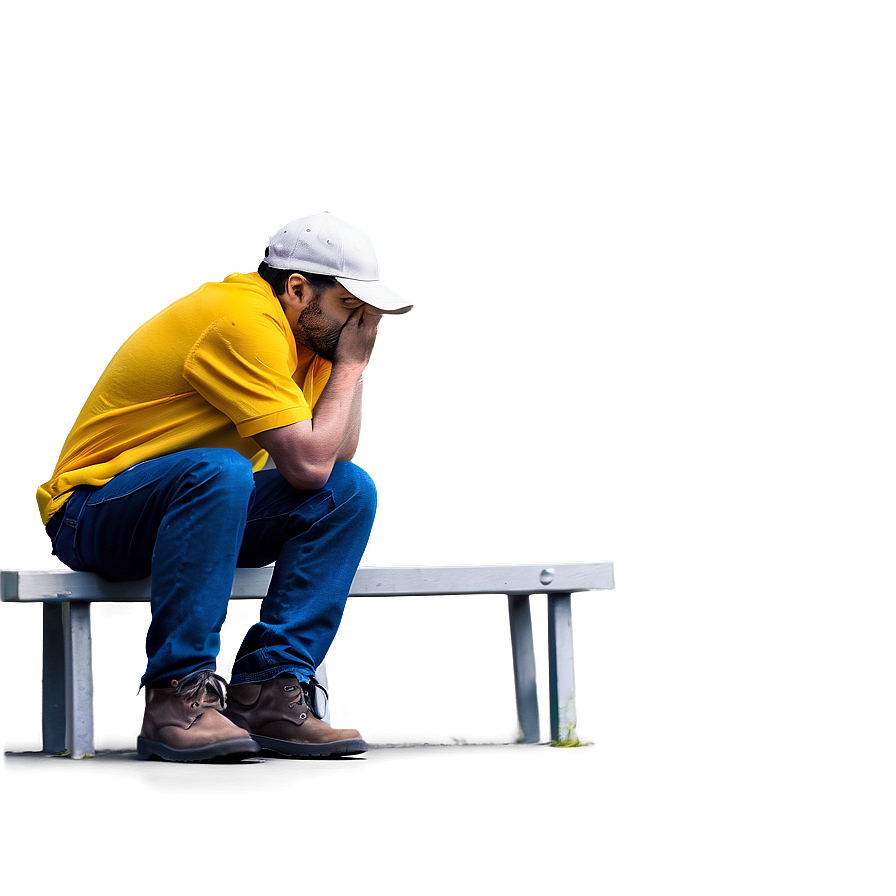 Dejected Man Sitting Alone Png 06122024 PNG image