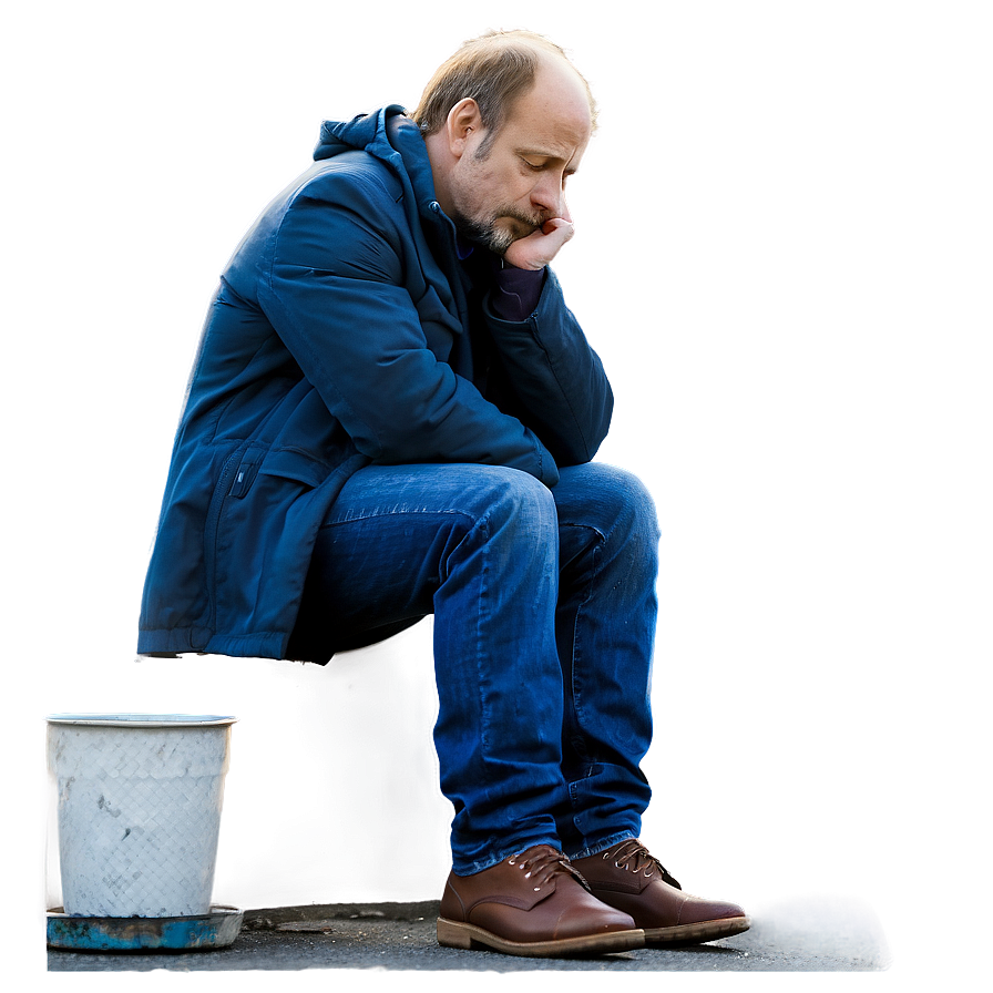 Dejected Man Sitting Alone Png Duo61 PNG image