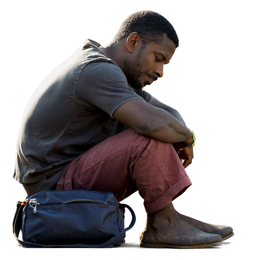 Dejected Man Sitting Alone Png Sbe PNG image