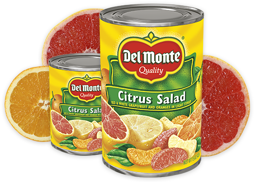 Del Monte Citrus Salad Cans PNG image