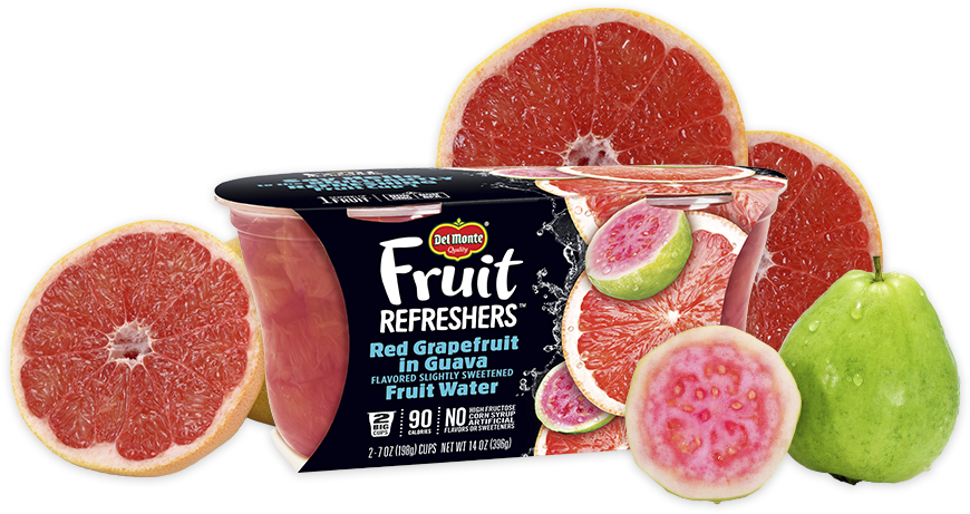 Del Monte Fruit Refreshers Grapefruit Guava Packaging PNG image