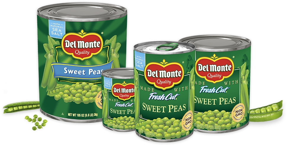 Del Monte Sweet Peas Canned Products PNG image