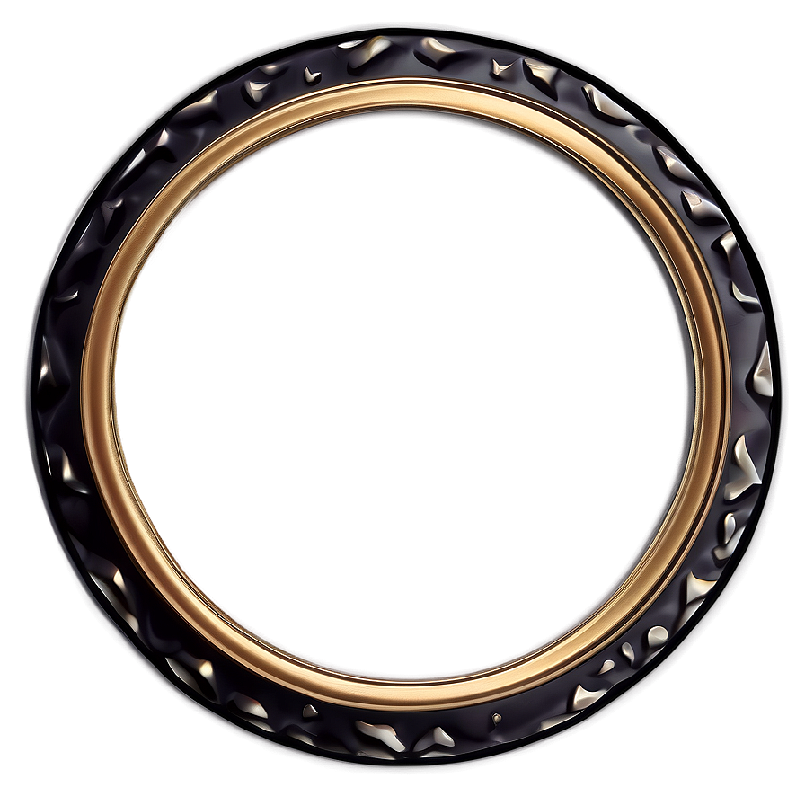 Delicate Gold Circle Frame Png Ita PNG image