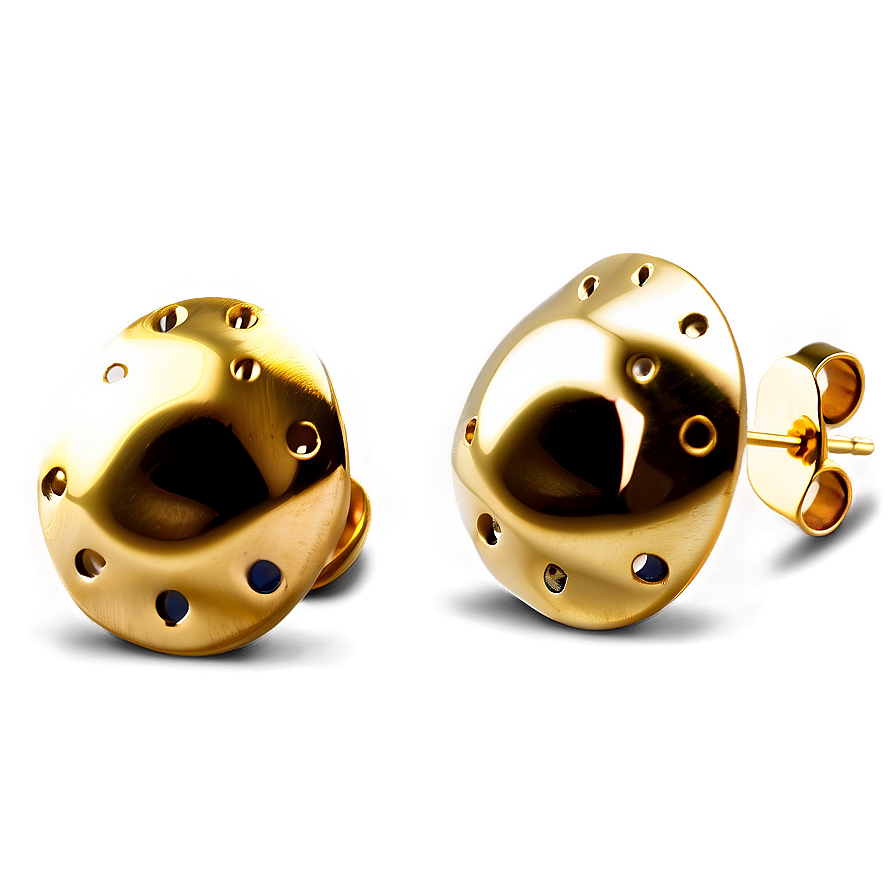 Delicate Gold Stud Earrings Png 06262024 PNG image