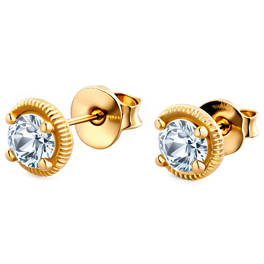 Delicate Gold Stud Earrings Png 58 PNG image