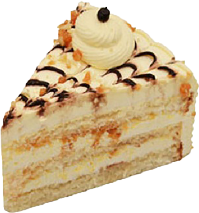 Delicious Creamy Cake Slice PNG image