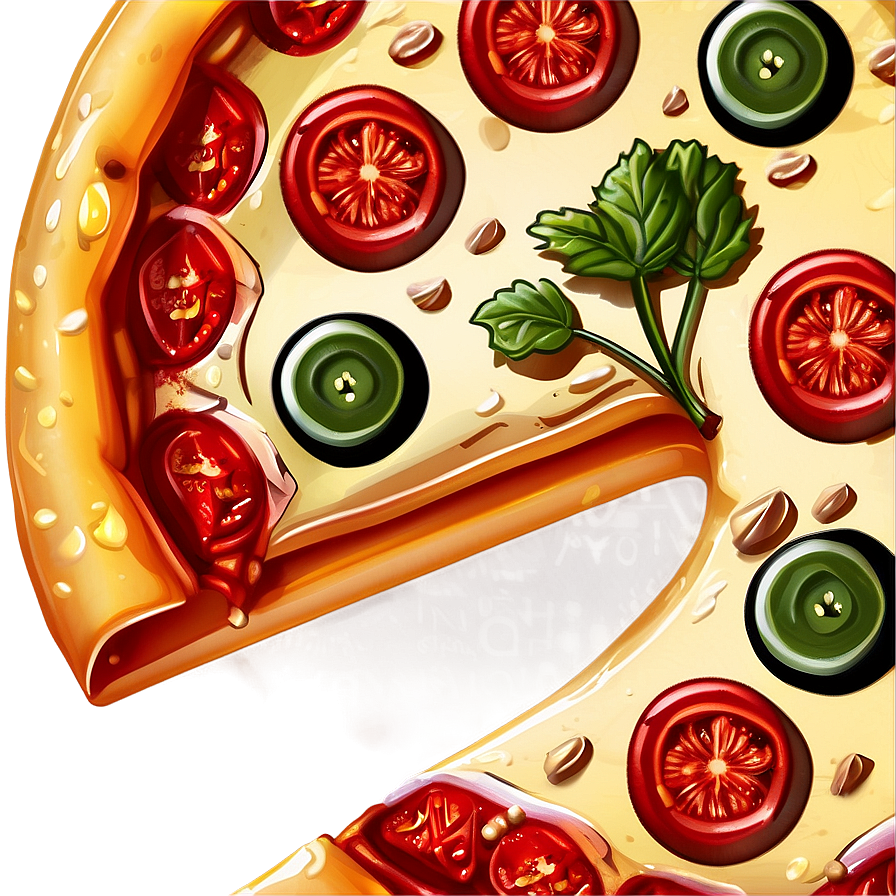 Delicious Pizza Cartoon Art Png 06272024 PNG image