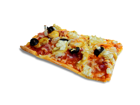 Delicious Sliceof Pizzaon Black Background.jpg PNG image