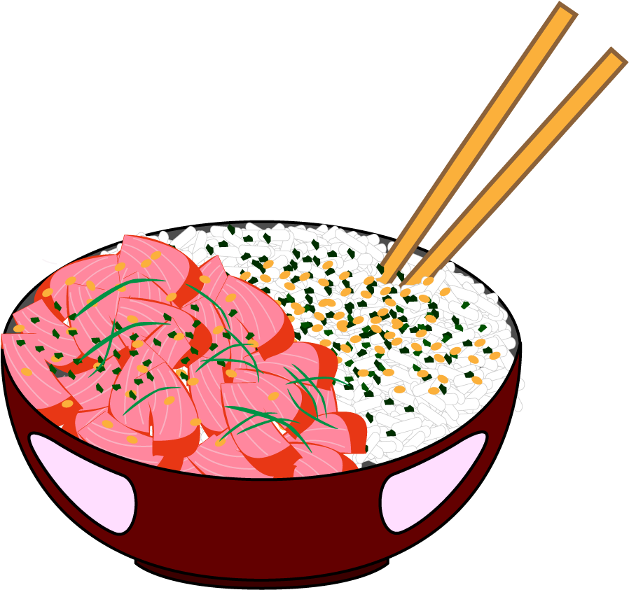 Delicious Sushi Rice Bowl Illustration PNG image